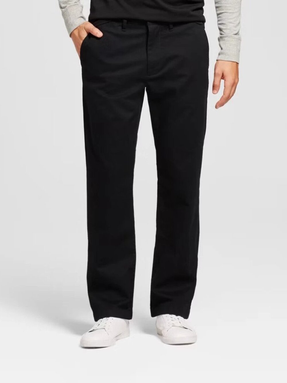 NWT Men's Goodfellow 34x32 Every Wear Straight Fit Black Chino Pants
